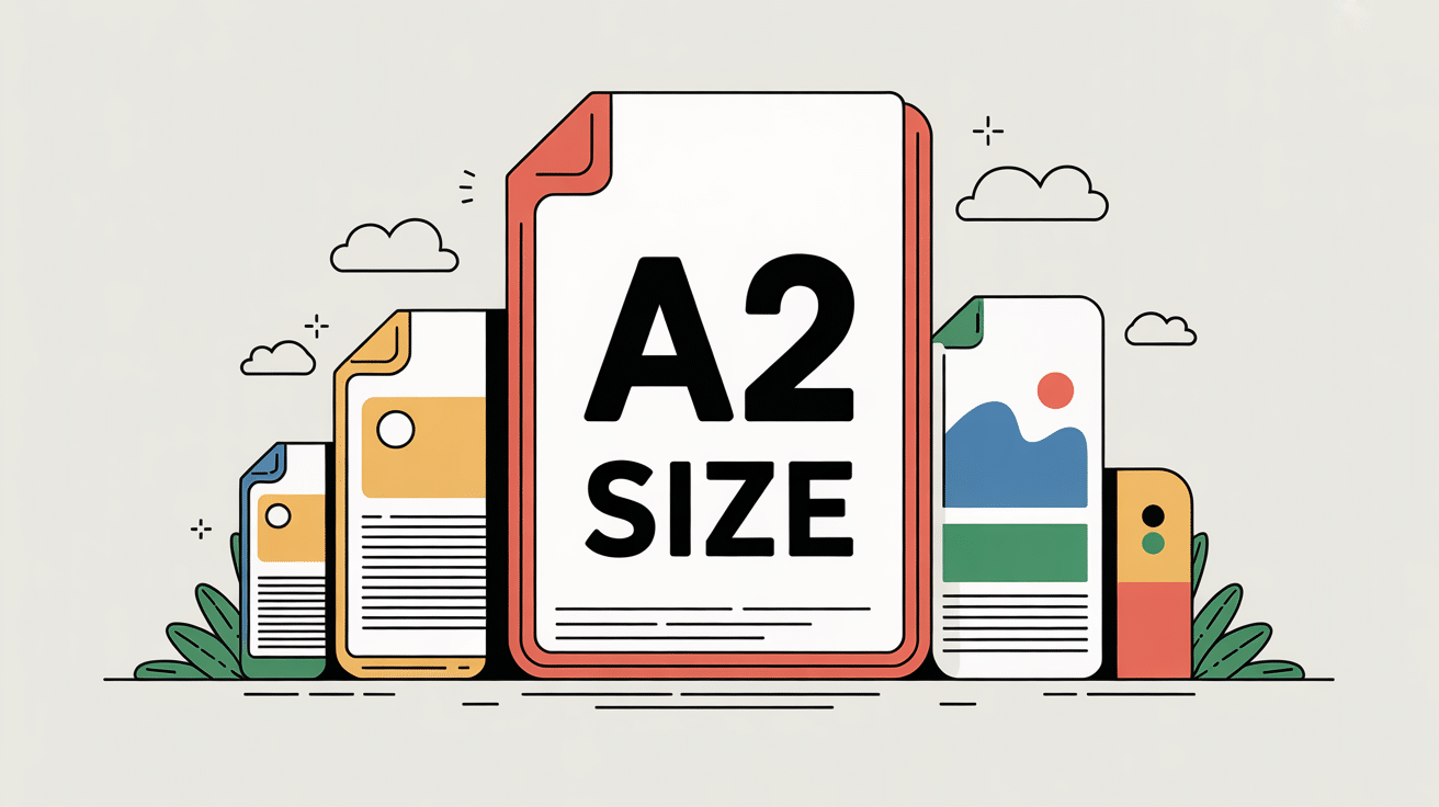 Illustration vectorielle format a2 size et autres formats papier
