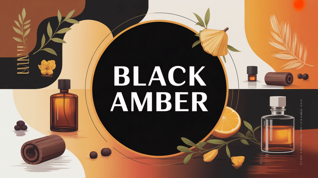 illustration ambiance parfum black amber cocooning