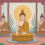 illustration centrale bouddha statue décor zen