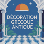 Décoration grecque antique dans une pièce moderne lumineuse