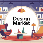 Panorama du design market avec mobilier iconique et galeries digitales