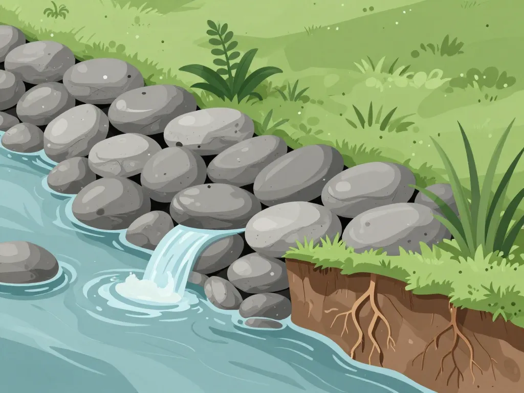 schéma enrochement végétalisé berge rivière