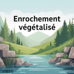 illustration enrochement végétalisé sur berge et talus