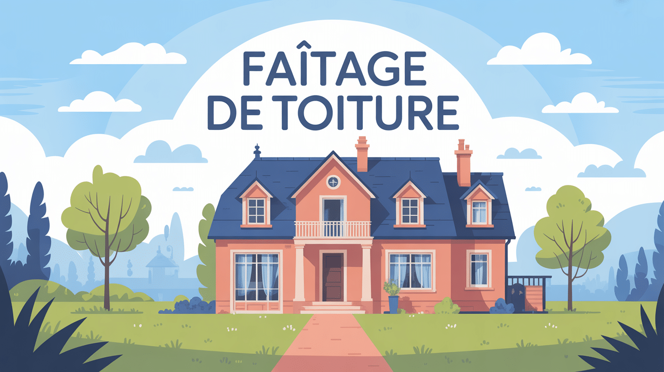 illustration faitage toiture maison perspective