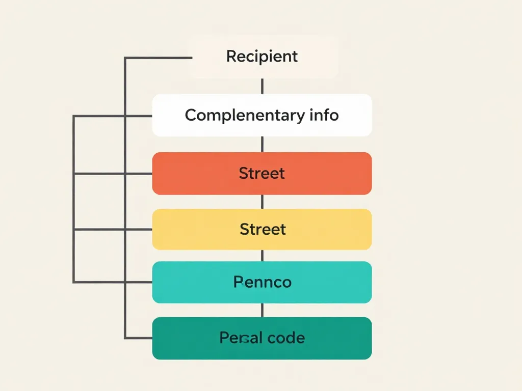 libellé de l'adresse diagramme niveaux adresse postale