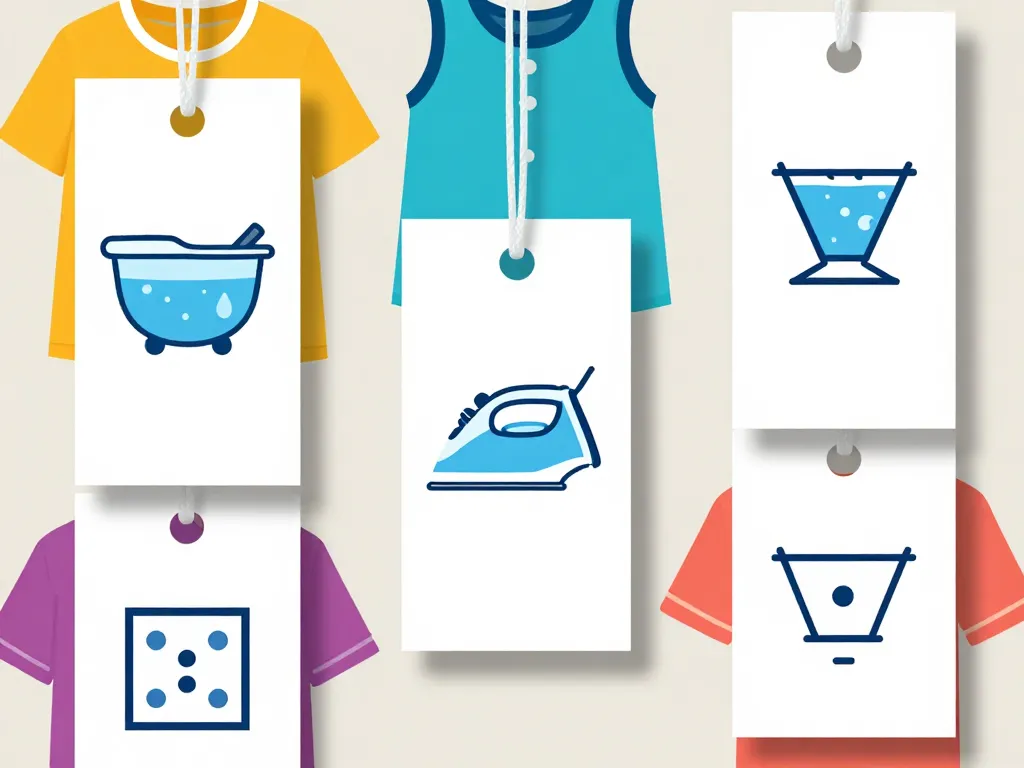 logo machine à laver symboles entretien sur étiquettes textile