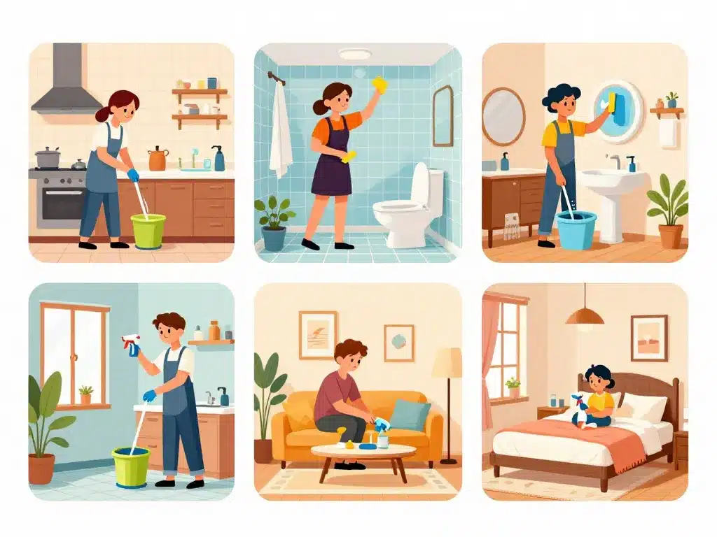 Techniques nettoyage d'une maison par pièce