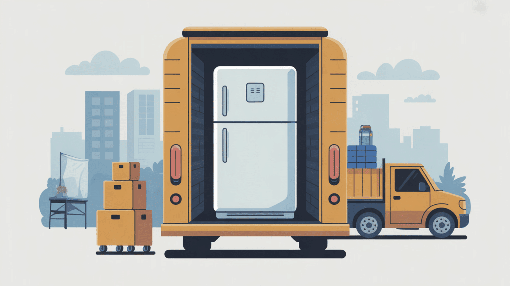 peut on transporter un frigo couché image déménagement protections