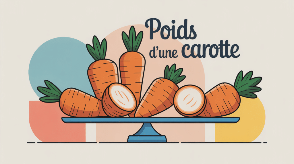 poids d'une carotte, différentes tailles sur balance, coupe et arrière-plan cuisine