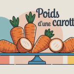 poids d'une carotte, différentes tailles sur balance, coupe et arrière-plan cuisine