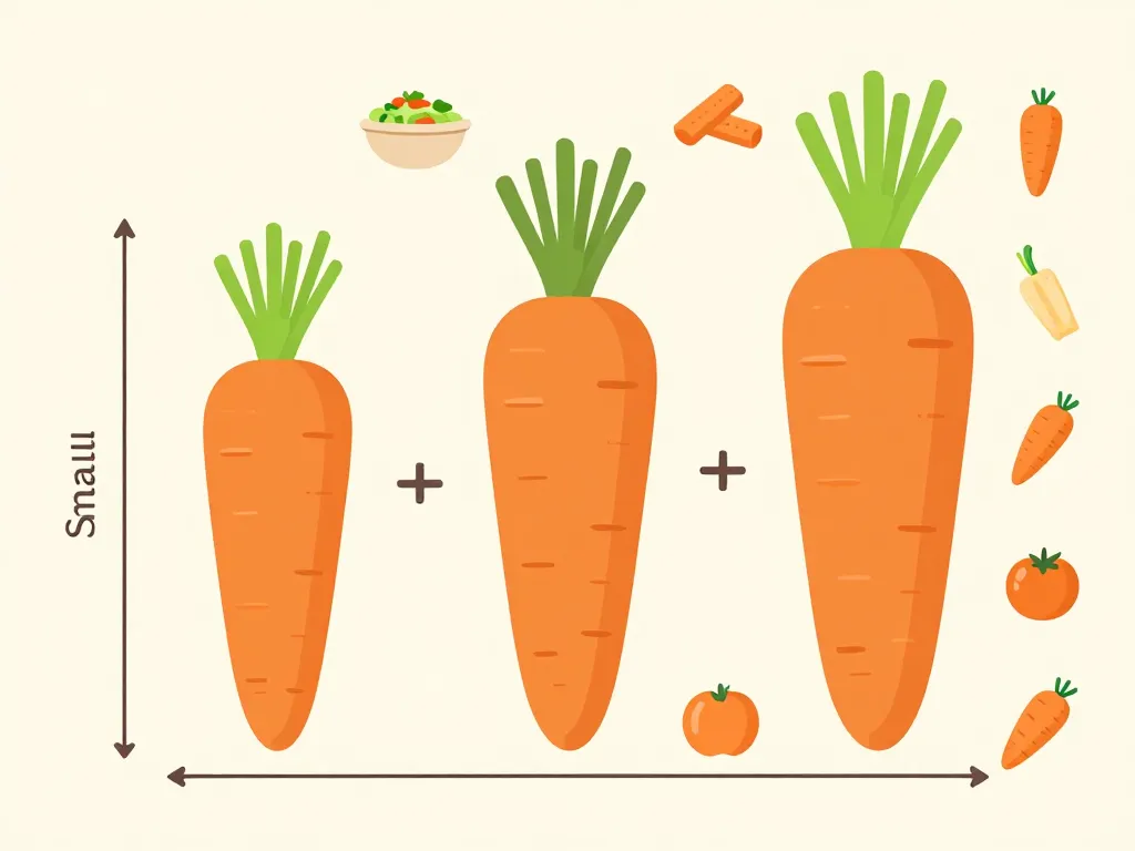 poids d'une carotte comparaison petite moyenne grosse, usages cuisine