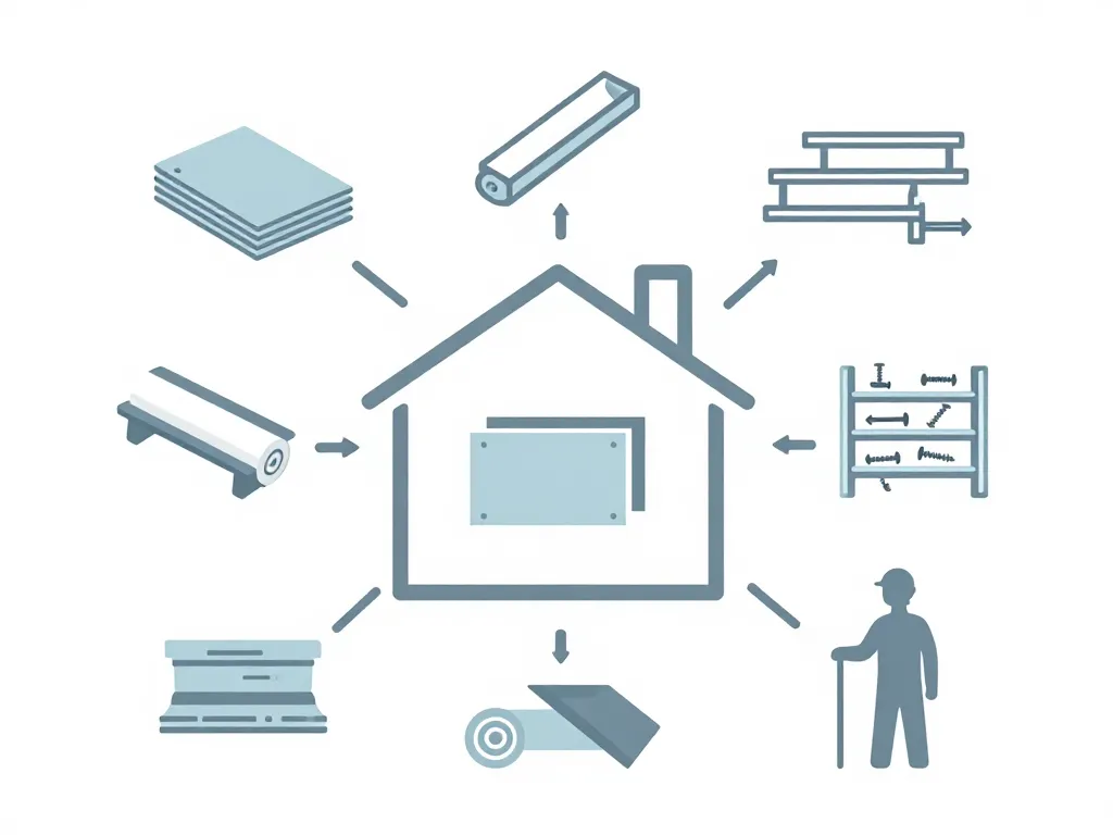 prix placo et rail schéma répartition coûts