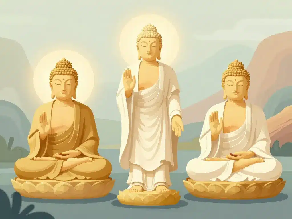 bouddha statue postures mudras illustration