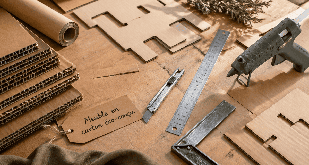 meuble en carton fabrication atelier outils matériaux