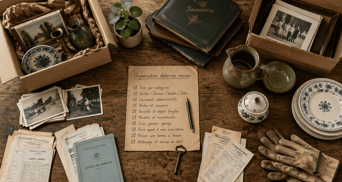 vider maison objets triés checklist