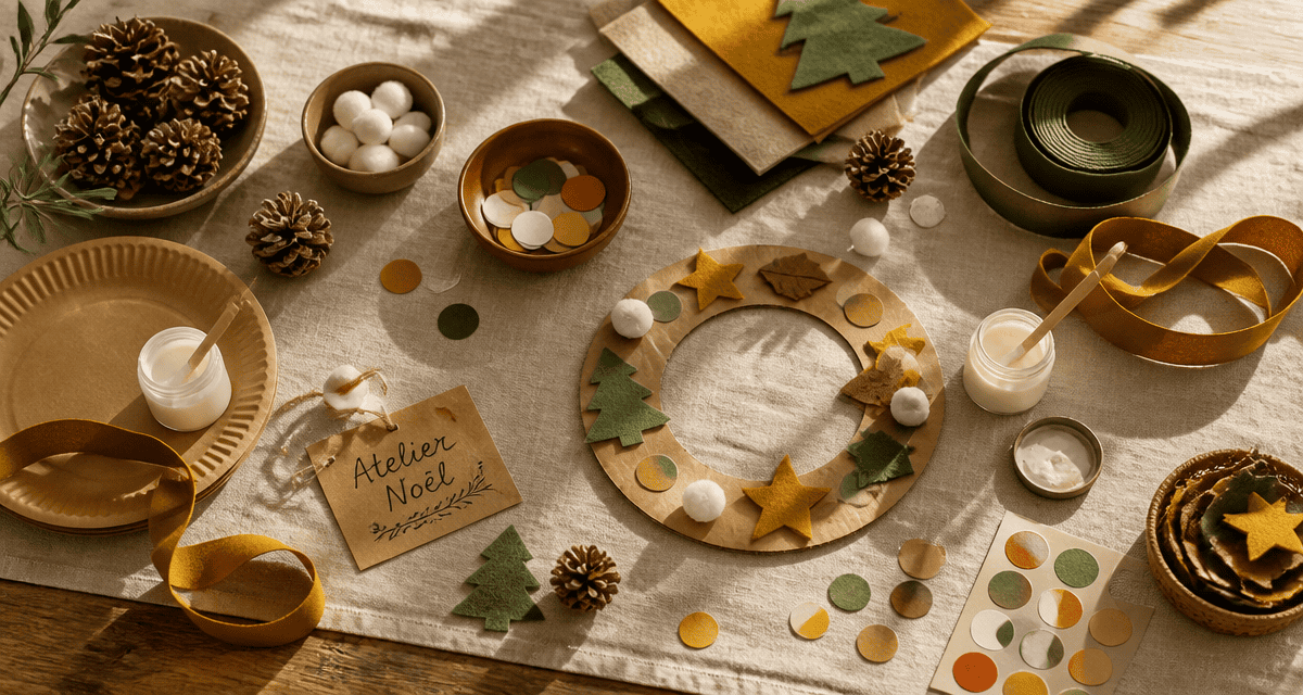 bricolage de noël pour petit de 2 ans sur table