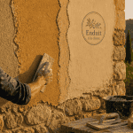Artisan applique chaux enduit trois couches sur mur