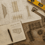 Coffrage mur béton sur établi avec outils