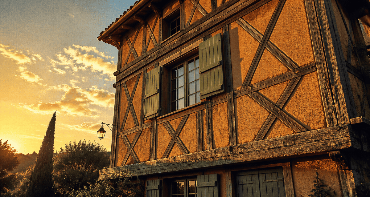 colombage maison façade bois torchis