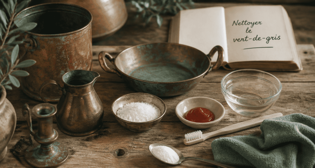 comment enlever du vert de gris objets cuivre laiton bronze