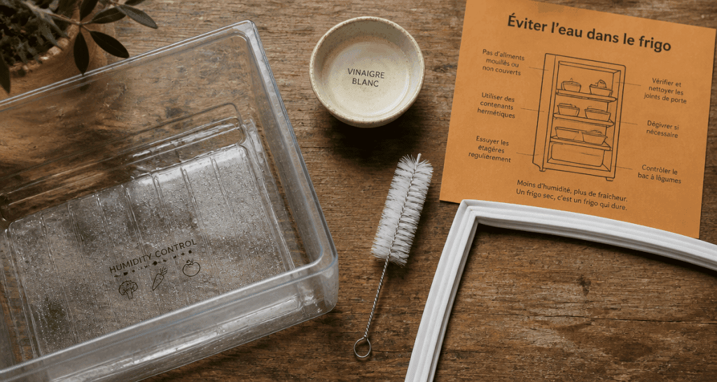 comment éviter l'eau dans le frigo tiroir mouillé schéma