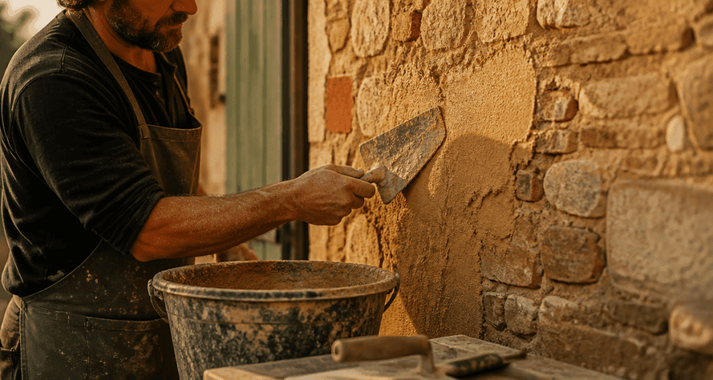 enduit sur brique application artisanale