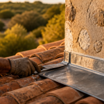 etancheite d'un toit contre un mur solin zinc