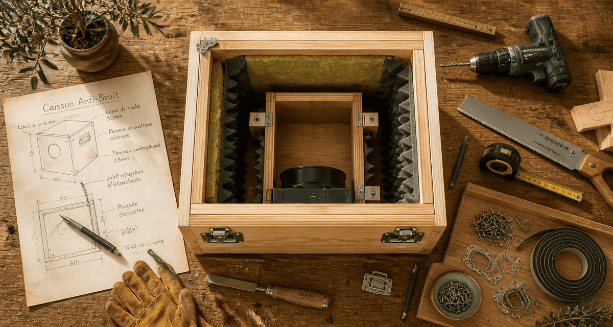 fabriquer un caisson anti-bruit pompe à chaleur vue atelier