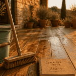 nettoyage terrasse bois savon noir seau balai