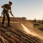 nettoyage toiture karcher sur tuiles anciennes