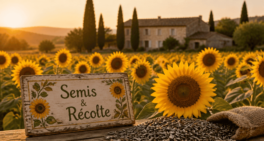 Quand planter les graines de tournesol, champ en fleurs