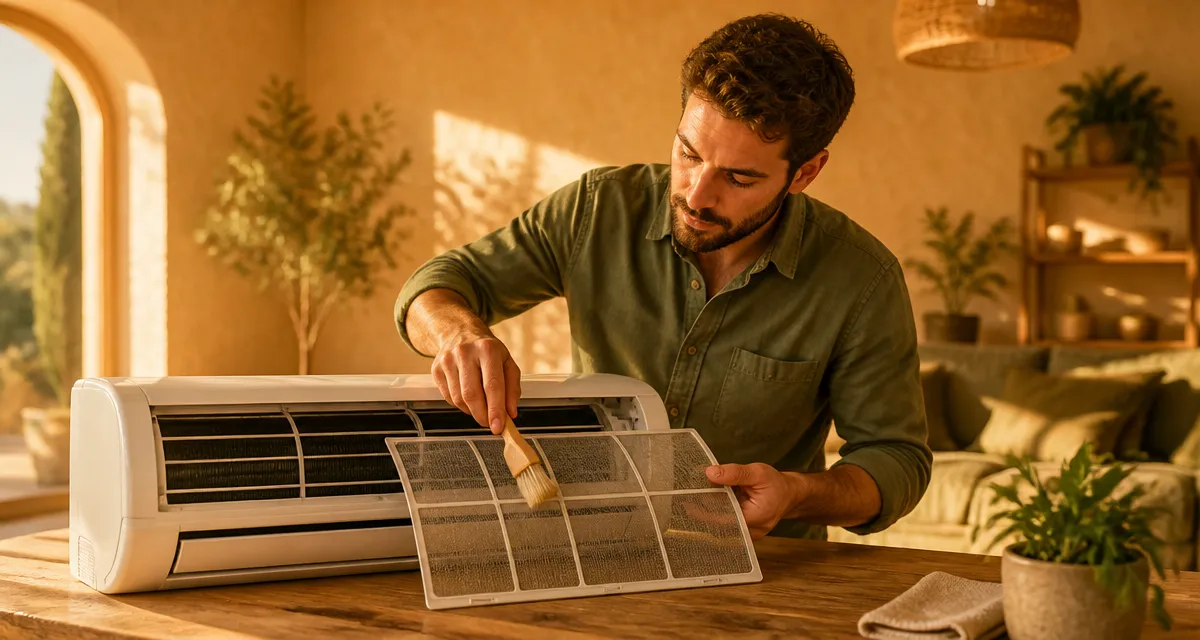 Climatiseur nettoyage filtre par technicien