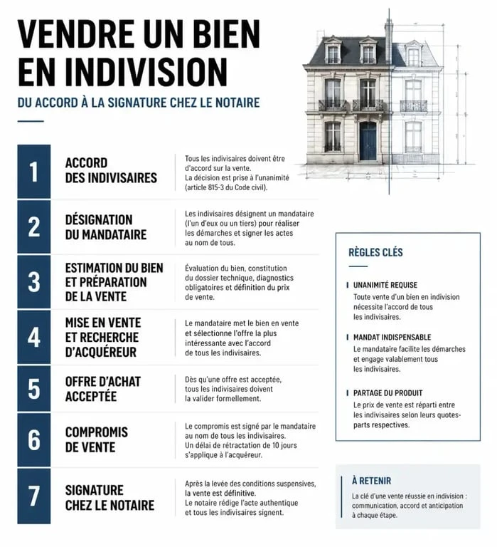Processus de vente d'une maison en indivision entre frère et sœur