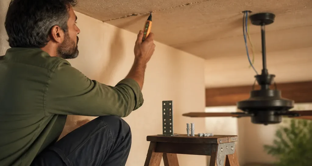 Installer un ventilateur au plafond : fixations dangereuses
