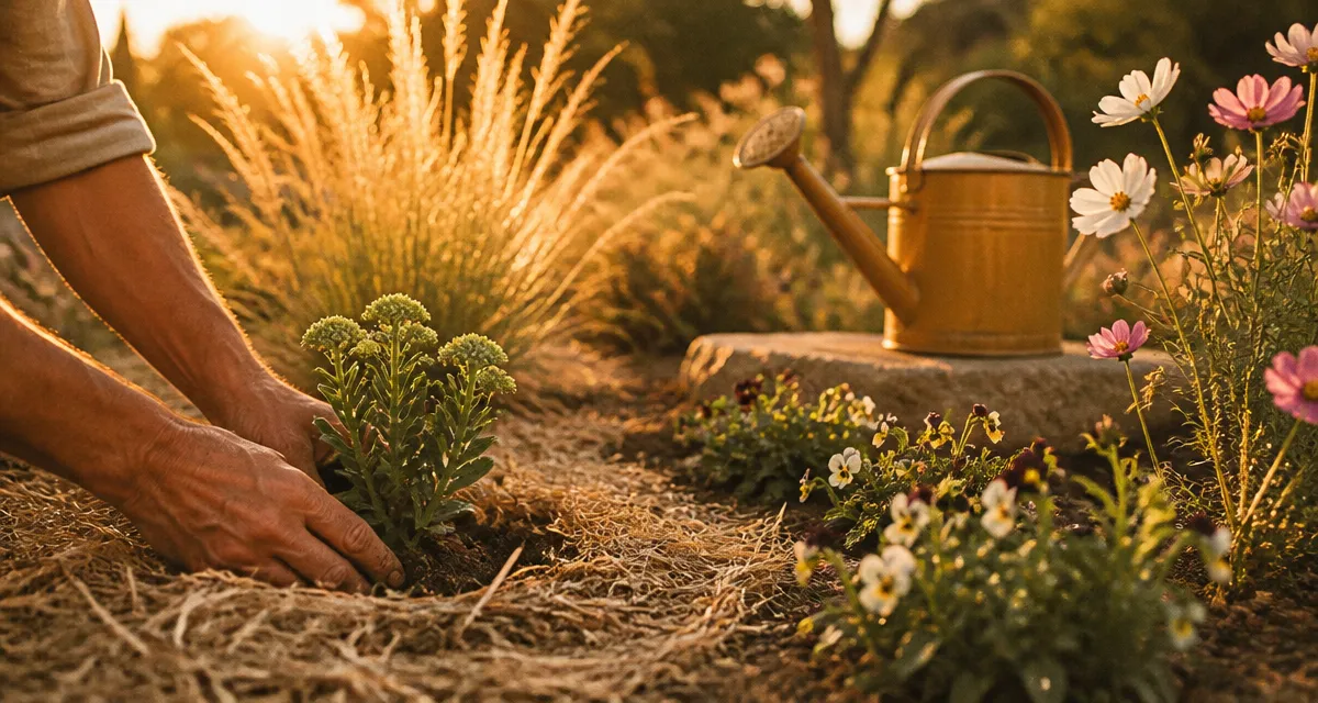 que planter en juillet août fleurs vivaces sedum cosmos