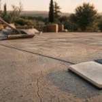 Dalle béton qui fissure au séchage : fissure de retrait sur terrasse
