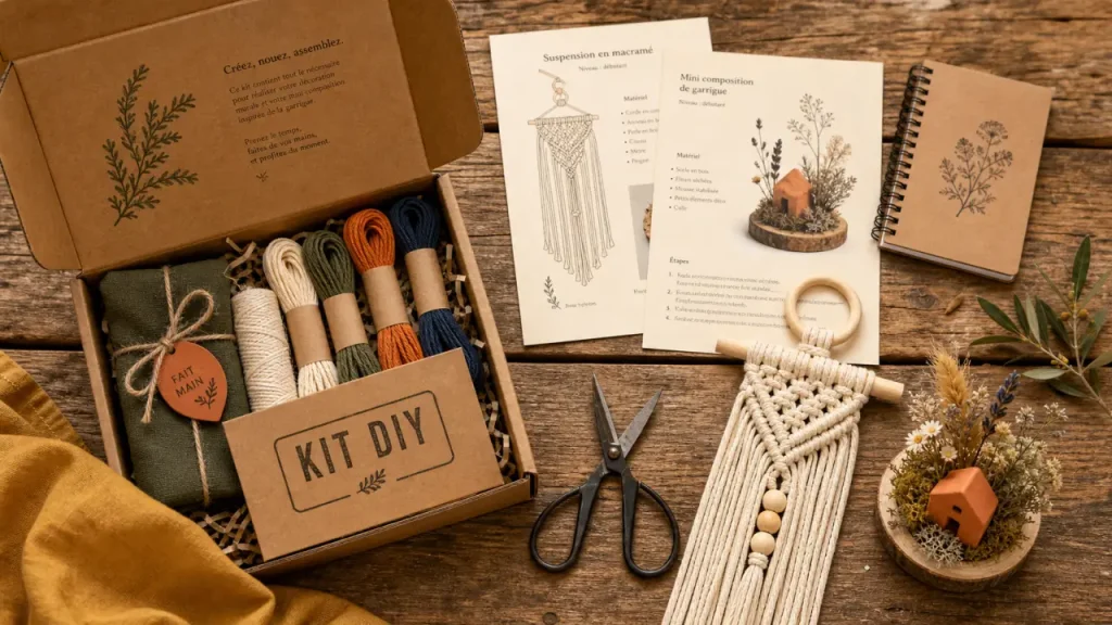 Kit DIY d’artisanat bricolage fr pour amoureux du bricolage, vue de dessus