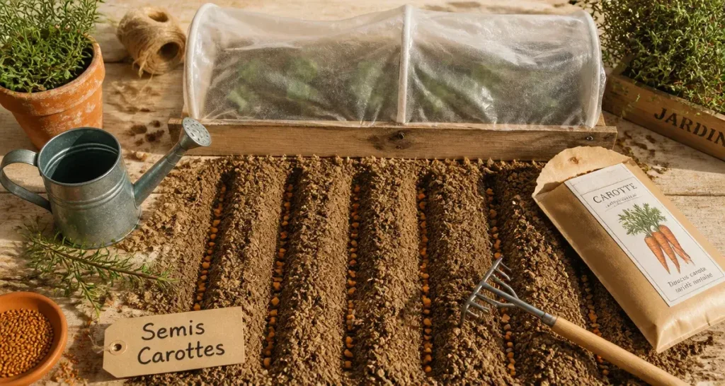 Quand semer les carottes : semis en rangs, février à juillet