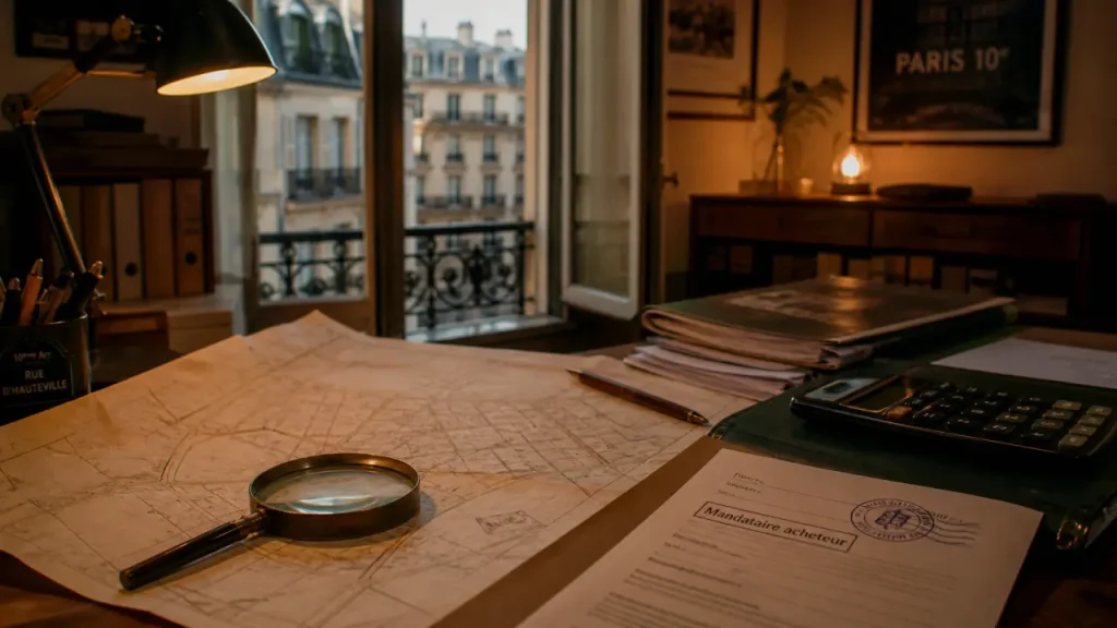 Chasseur immobilier paris 10 : plan cadastral et mandat acheteur
