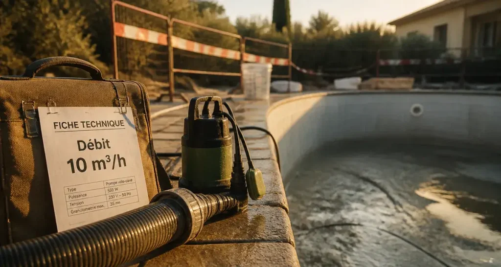 Combien de temps pour vider une piscine de 50m3 : pompe vide-cave et flexible