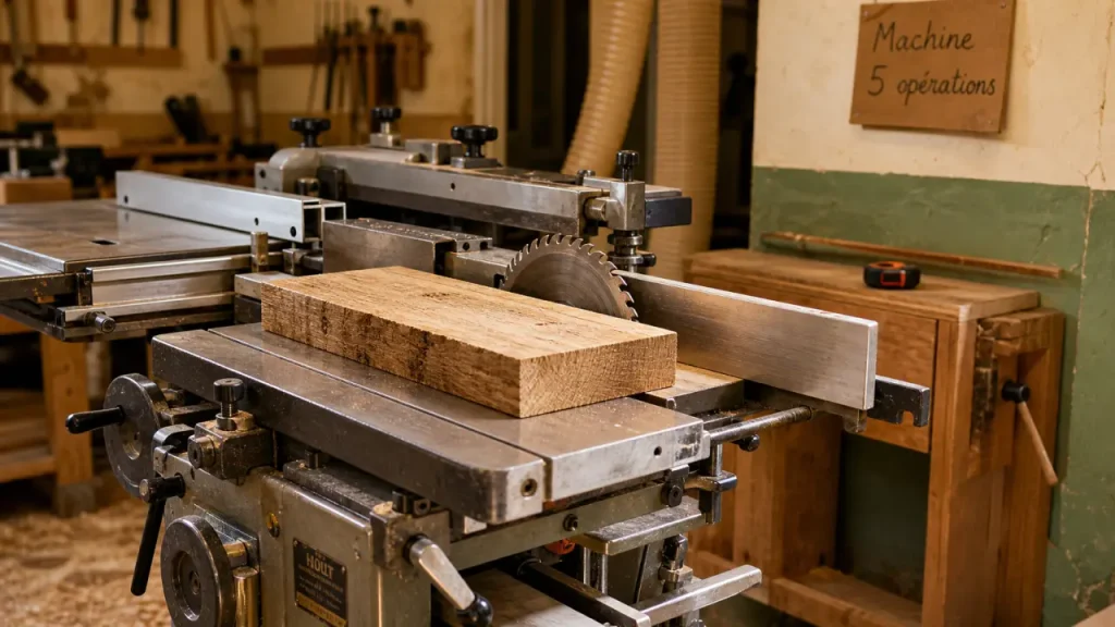 Machine pour travailler le bois, combiné compact 5 ou 7 opérations, atelier d’ébénisterie