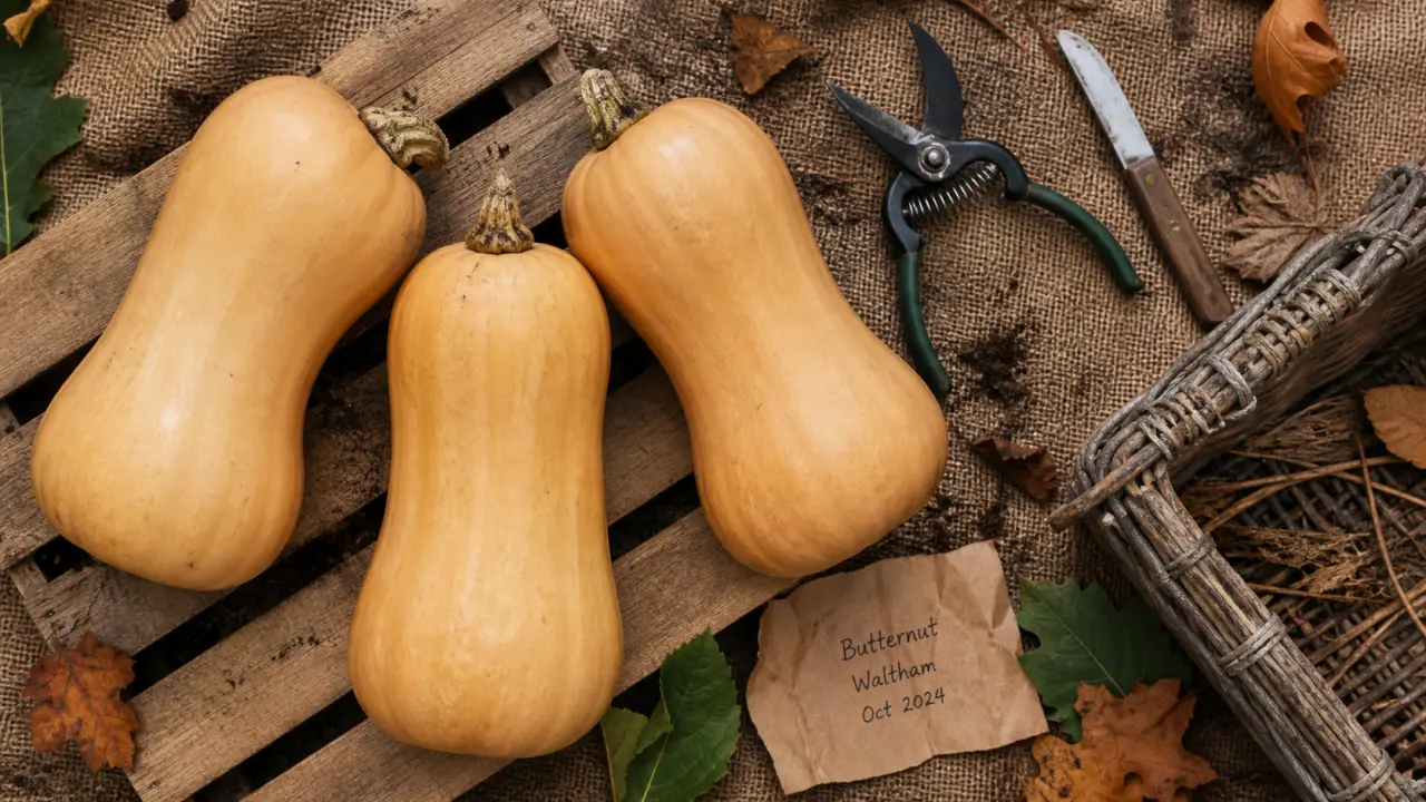 Quand cueillir les butternut mûres : pédoncule sec, gelées, photo automne