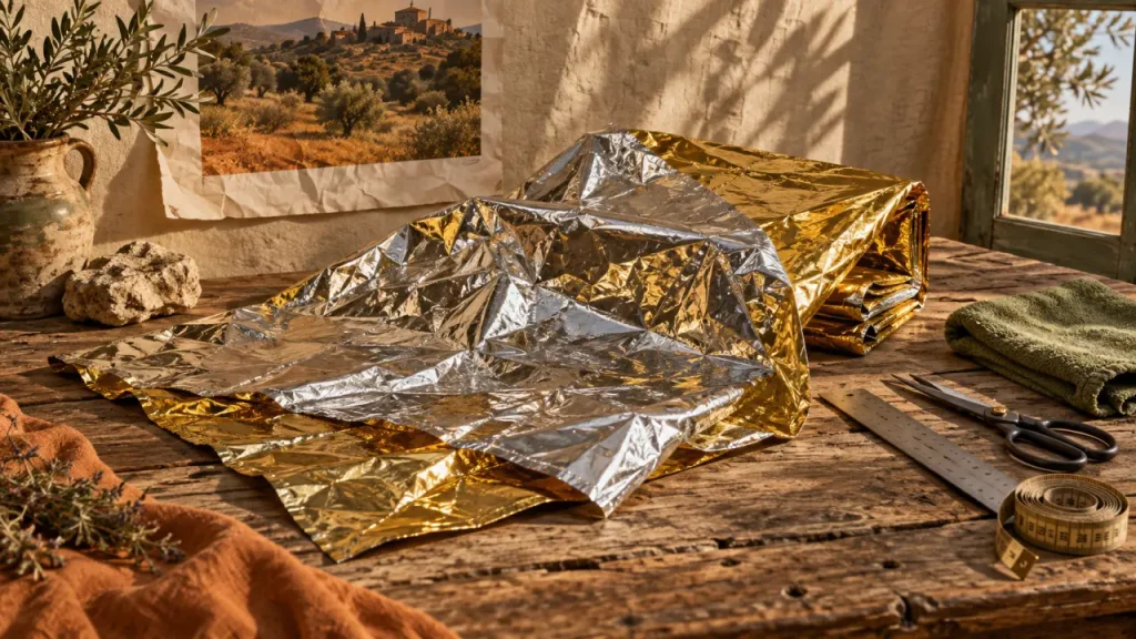 Couverture de survie pour isolation maison : baisse la chaleur sur la fenêtre