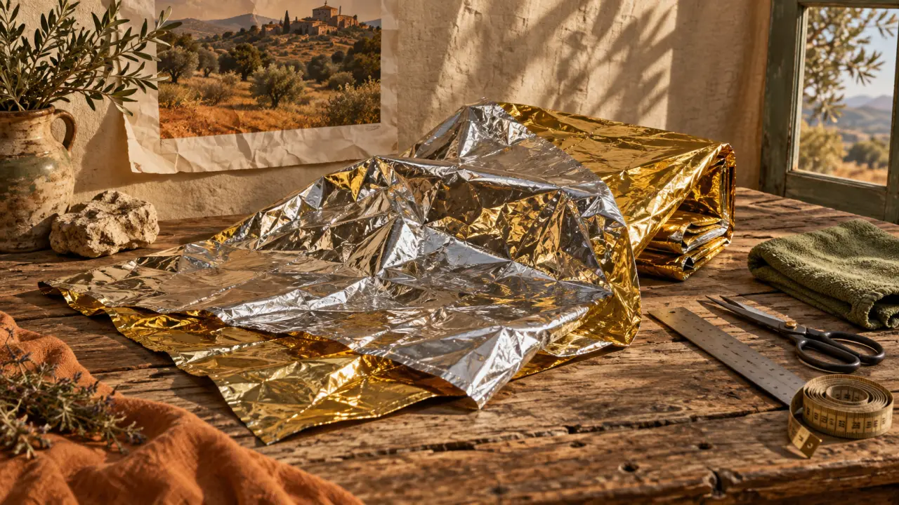 Couverture de survie pour isolation maison : baisse la chaleur sur la fenêtre