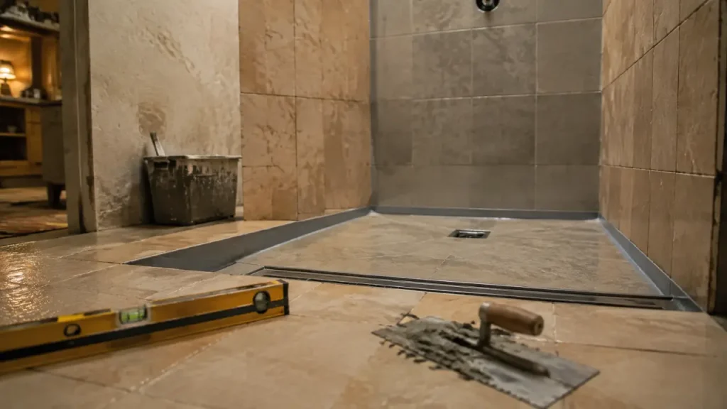 Remplacer une baignoire par douche italienne : étanchéité et pente avant carrelage