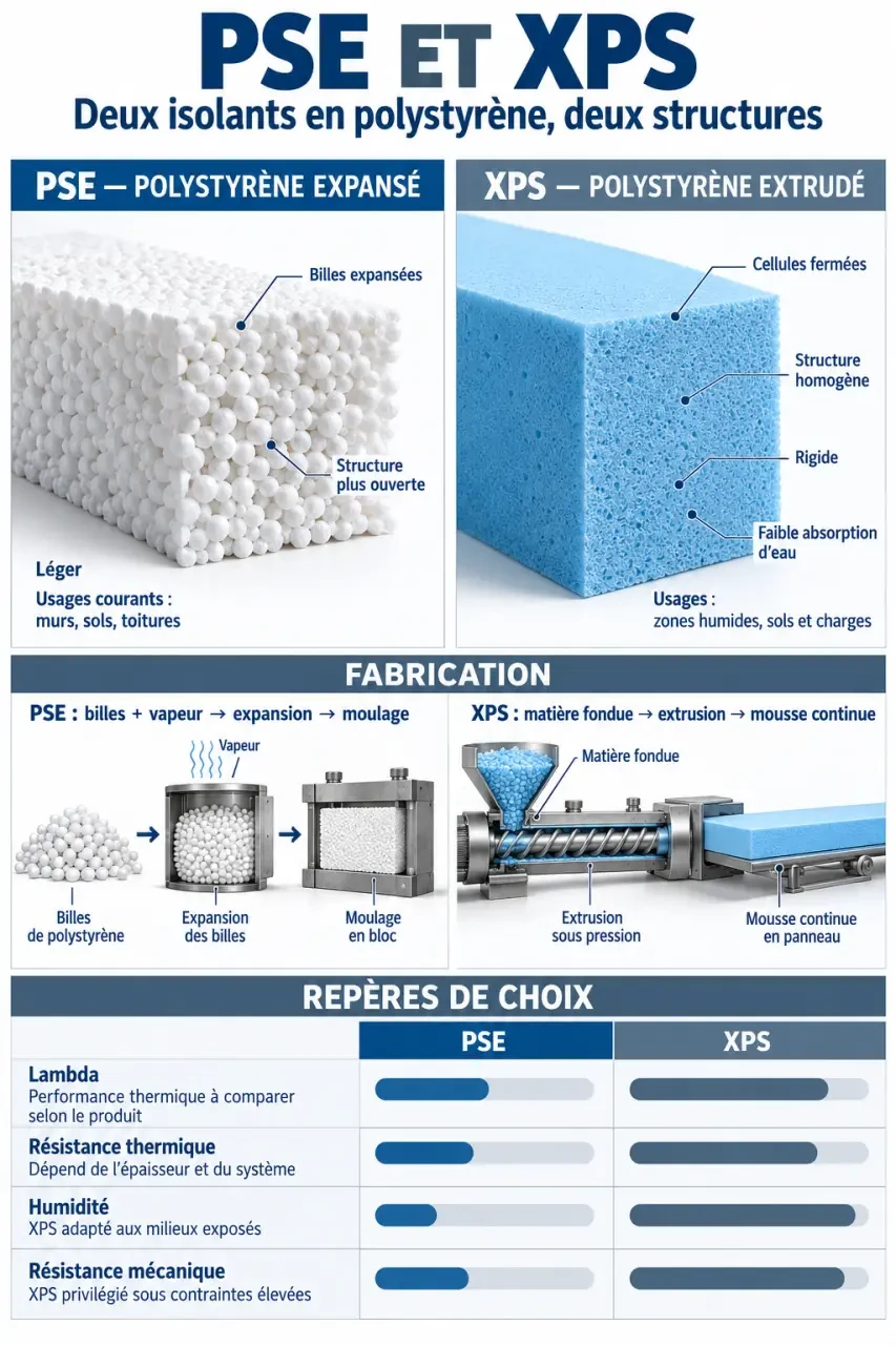 Polystyrène expansé ou extrudé : infographie comparative des performances et des usages