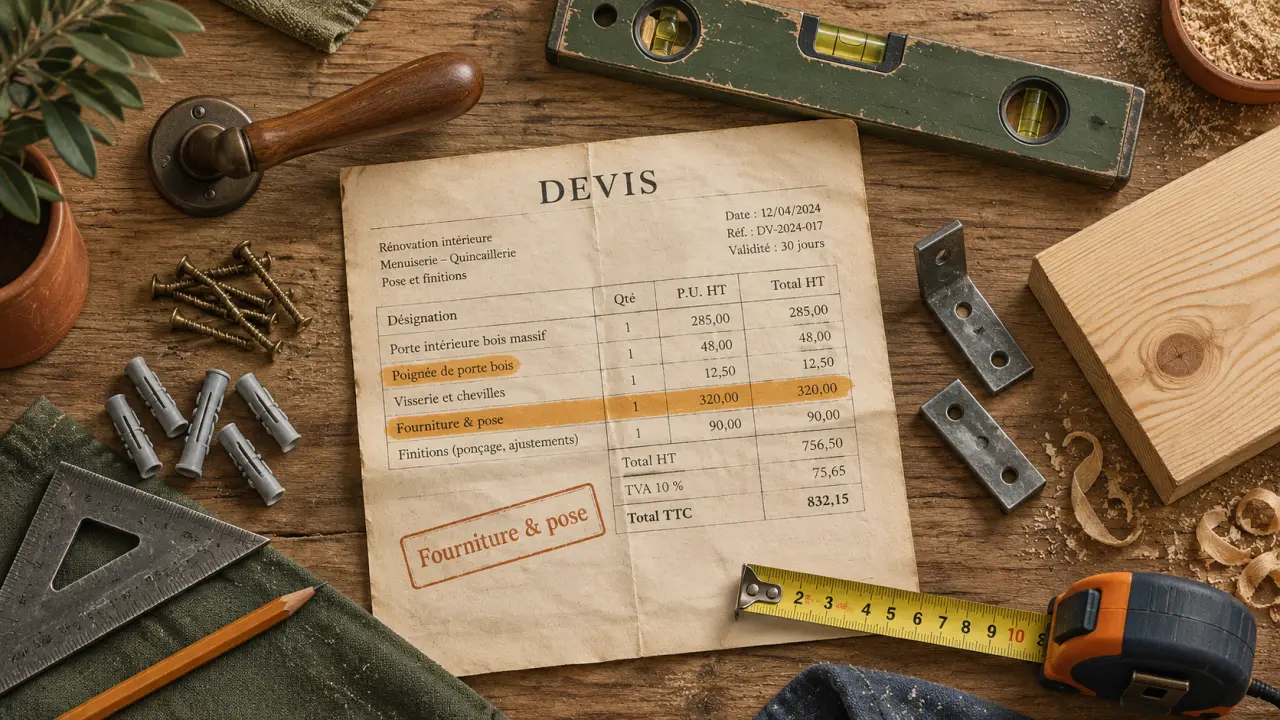 Devis chantier pour la fourniture et pose
